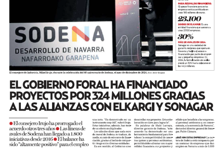 Fotografía del pantallazo de la noticia en la edición impresa de Diario de Noticias