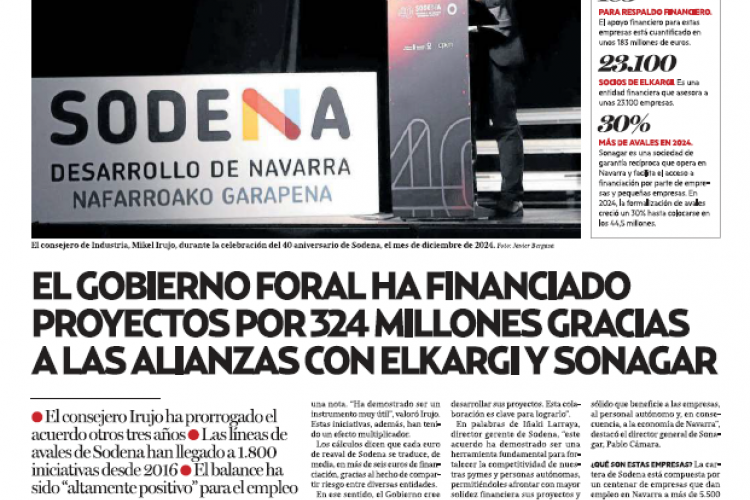 Fotografía del pantallazo de la noticia en la edición impresa de Diario de Noticias