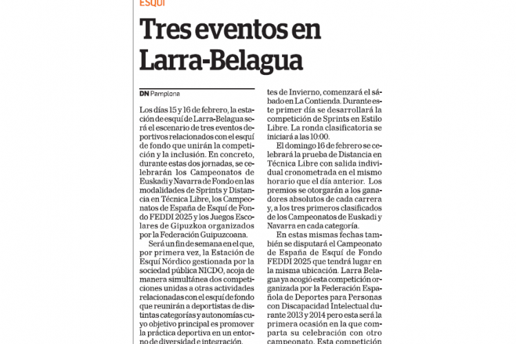 Fotografía del pantallazo de la noticia en la edición impresa de Diario de Navarra