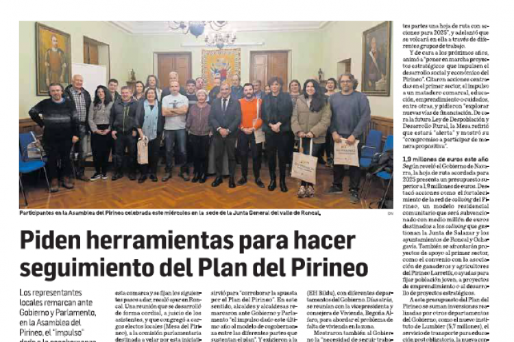 Fotografía del pantallazo de la noticia en la edición impresa de Diario de Navarra
