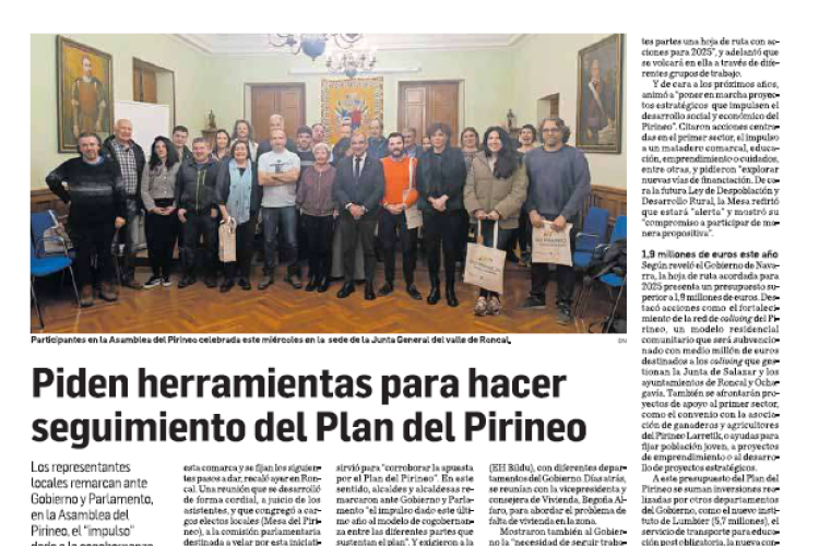 Fotografía del pantallazo de la noticia en la edición impresa de Diario de Navarra