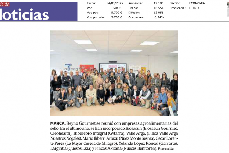 Fotografía del pantallazo de la noticia en la edición impresa de Diario de Noticias