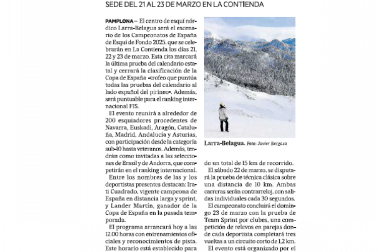 Fotografía del pantallazo de la noticia en la edición impresa de Diario de Noticias
