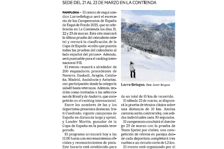 Fotografía del pantallazo de la noticia en la edición impresa de Diario de Noticias
