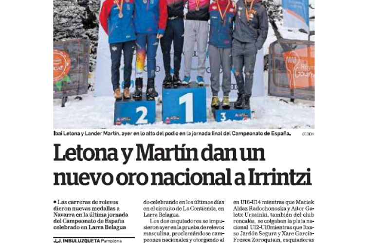Fotografía del pantallazo de la noticia en la edición impresa de Diario de Navarra