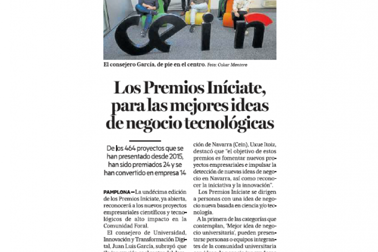 Fotografía del pantallazo de la noticia en la edición impresa de Diario de Noticias 