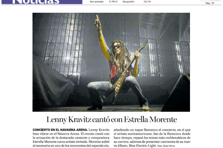 Fotografía del pantallazo de la noticia en la edición impresa de Diario de Noticias 
