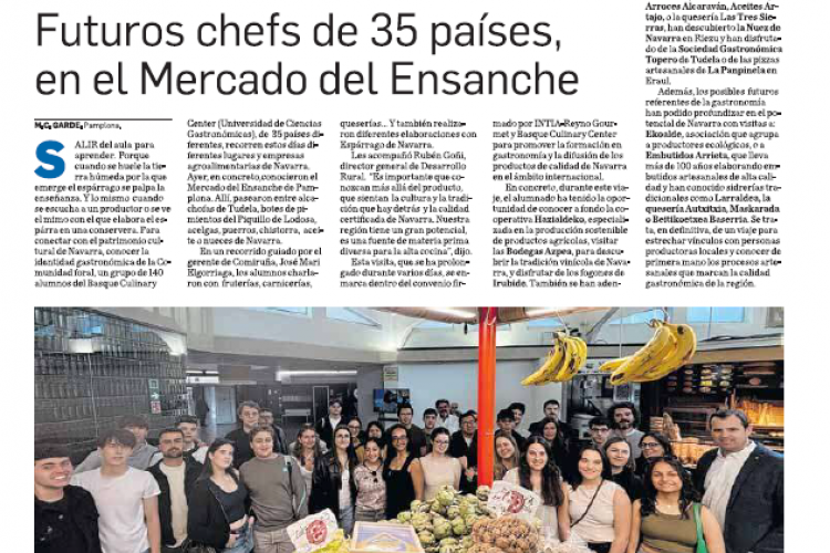 Fotografía del pantallazo de la noticia en la edición impresa de Diario de Navarra