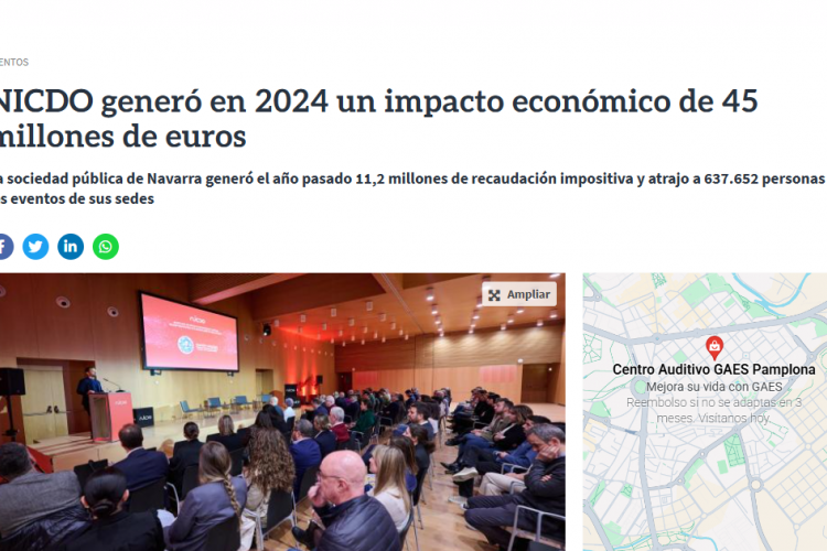 Fotografía del pantallazo de la noticia en la edición online de Diario de Navarra