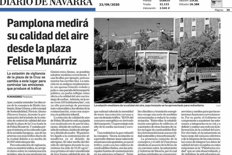 Noticia en la edición impresa del Diario de Navarra