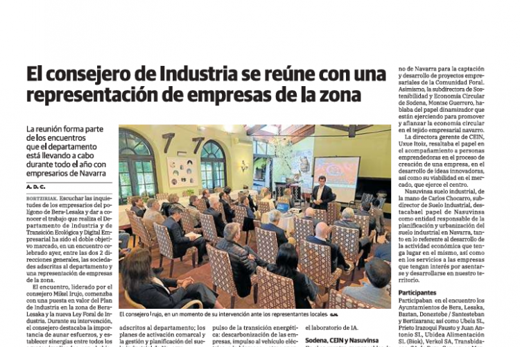 Fotografía del pantallazo de la noticia en la edición impresa de Diario Vasco