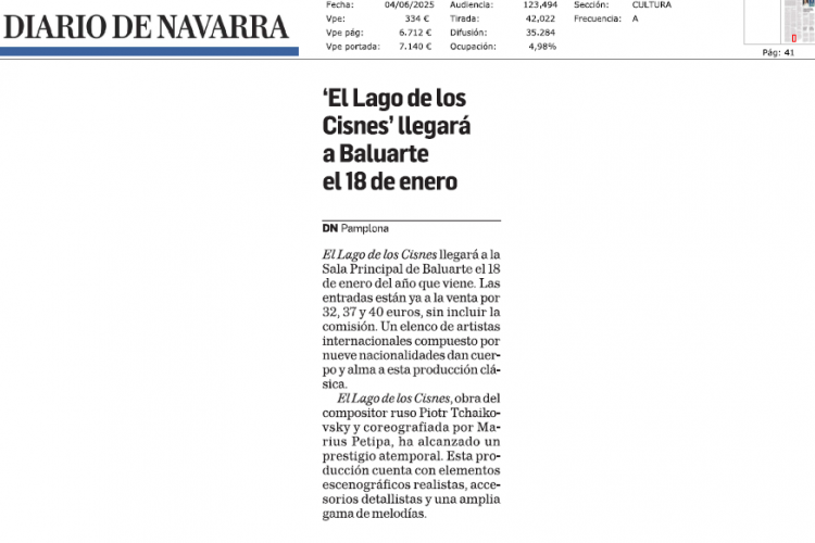 Fotografía del pantallazo de la noticia en la edición impresa del Diario de Navarra