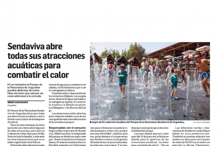 Fotografía del pantallazo de la noticia en la edición impresa del Diario de Navarra