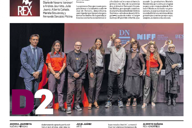 Fotografía del pantallazo de la noticia en la edición impresa del Diario de Navarra