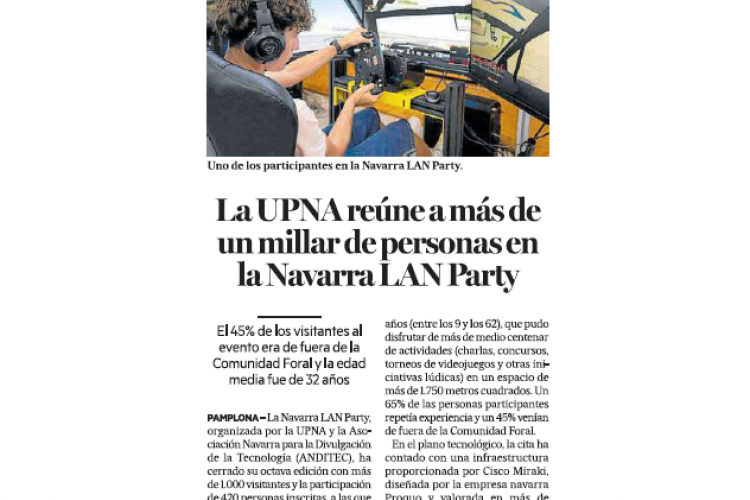 Fotografía del pantallazo de la noticia en la edición impresa del Diario de Noticias