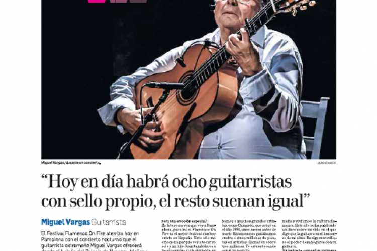 Fotografía del pantallazo de la noticia en la edición impresa del Diario de Navarra