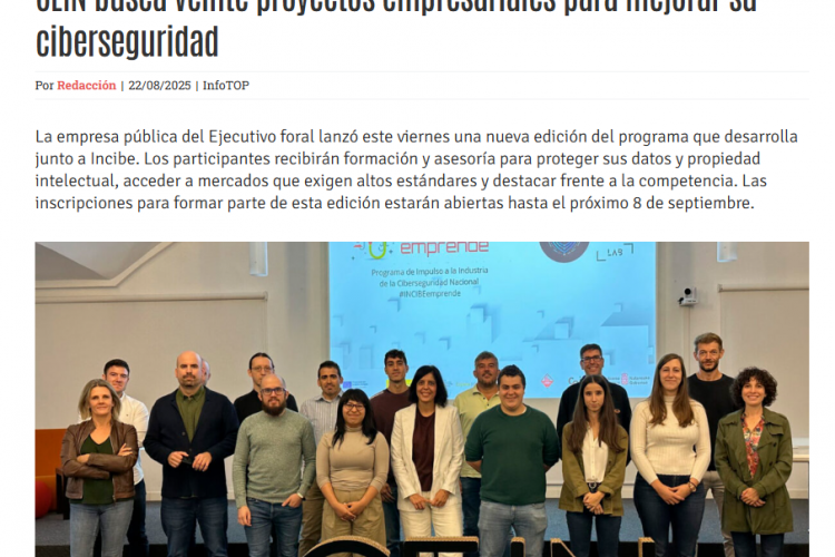 Fotografía del pantallazo de la noticia en la edición online de Navarra Capital 