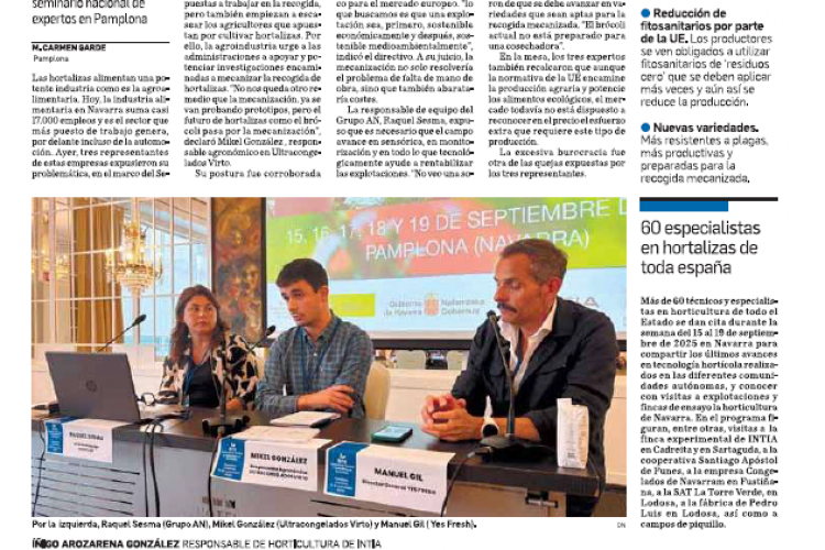 Fotografía del pantallazo de la noticia en la edición impresa del Diario de Navarra