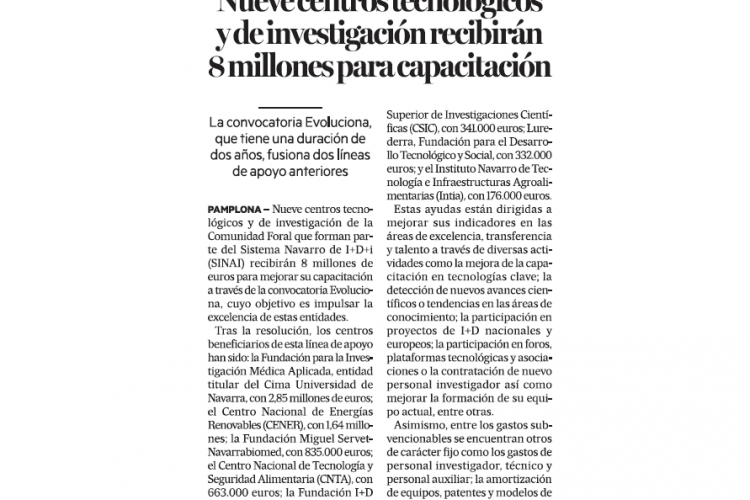 Fotografía del pantallazo de la noticia en la edición impresa del Diario de Noticias