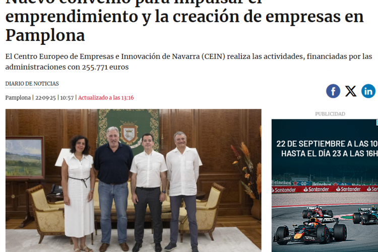 Fotografía del pantallazo de la noticia en la edición online de Diario de Noticias 