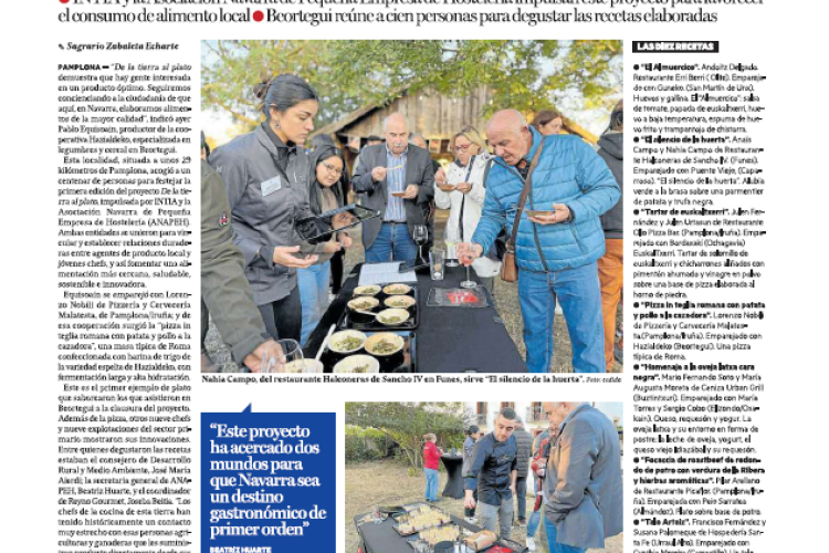 Fotografía del pantallazo de la noticia en la edición impresa del Diario de Noticias