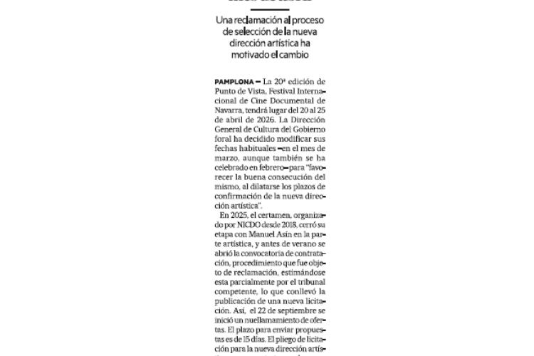 Fotografía del pantallazo de la noticia en la edición impresa del Diario de Notici