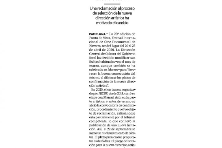 Fotografía del pantallazo de la noticia en la edición impresa del Diario de Notici