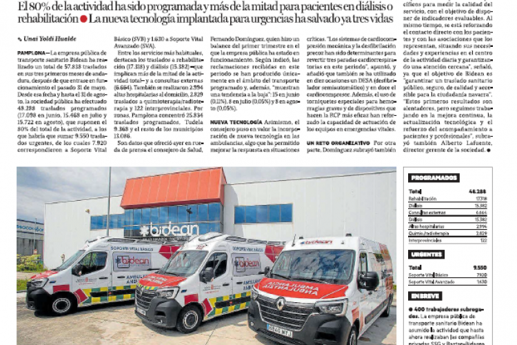 Fotografía del pantallazo de la noticia en la edición impresa del Diario de Noticias