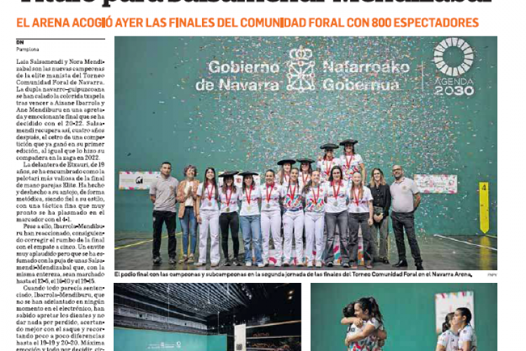 Fotografía del pantallazo de la noticia en la edición impresa del Diario de Navarra