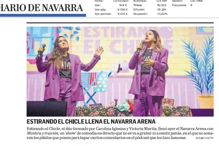 Fotografía del pantallazo de la noticia en la edición impresa del Diario de Navarra