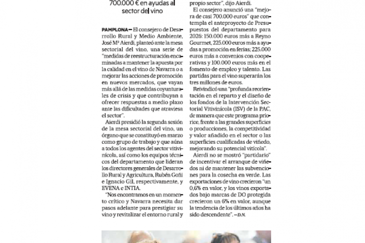 Fotografía del pantallazo de la noticia en la edición impresa de Diario de Noticias