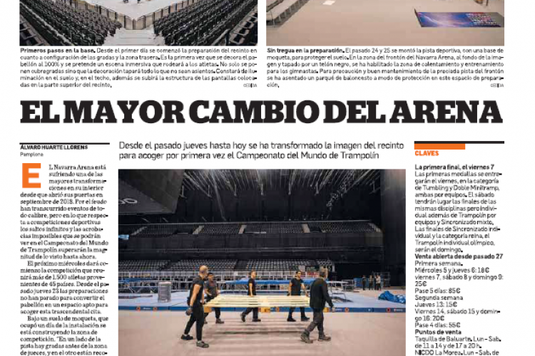 Fotografía del pantallazo de la noticia en la edición impresa de Diario de Navarra