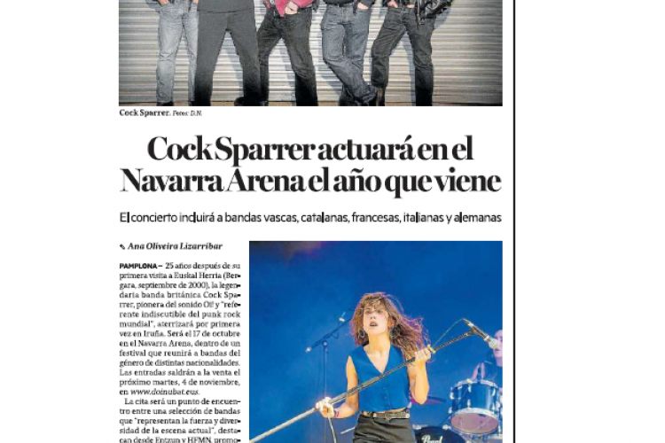 Fotografía del pantallazo de la noticia en la edición impresa de Diario de Noticias