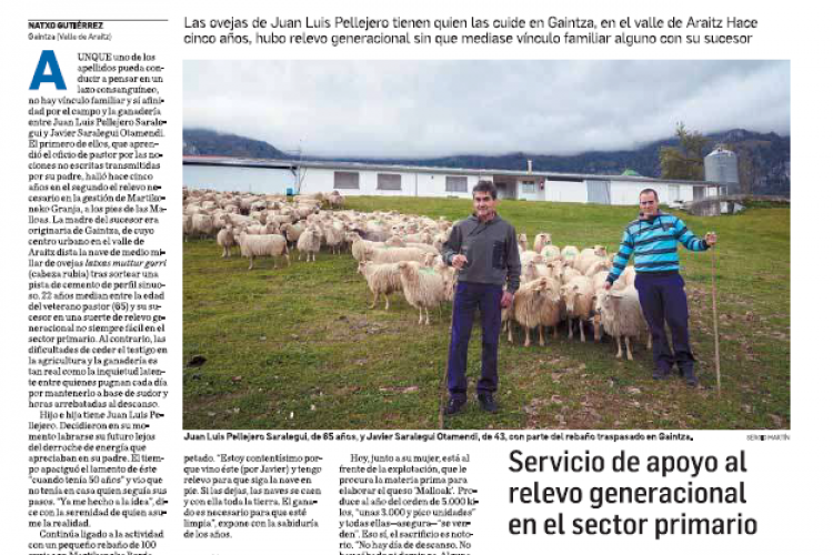 Fotografía del pantallazo de la noticia en la edición impresa de Diario de Navarra