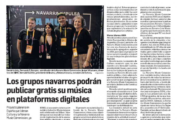 Fotografía del pantallazo de la noticia en la edición impresa de Diario de Navarra