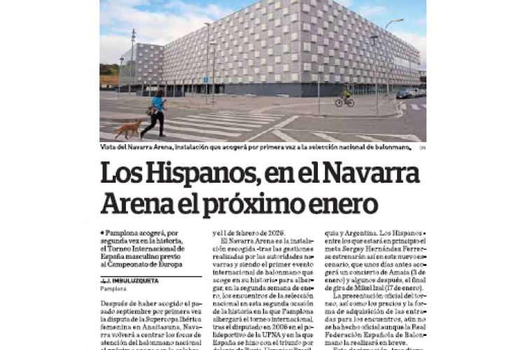 Fotografía del pantallazo de la noticia en la edición impresa de Diario de Navarra