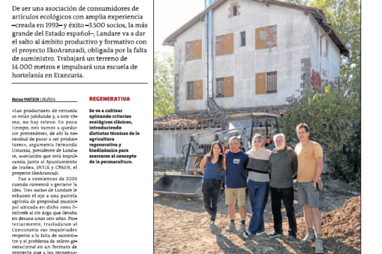 Fotografía del pantallazo de la noticia en la edición impresa de Gara