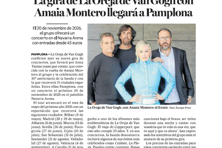 Fotografía del pantallazo de la noticia en la edición impresa de Diario de Noticias