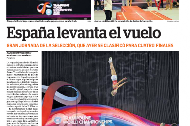 Fotografía del pantallazo de la noticia en la edición impresa de Diario de Navarra