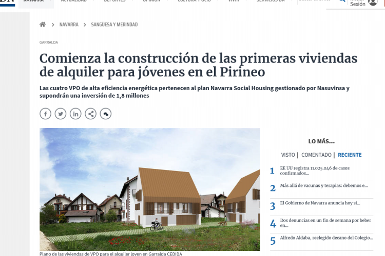 Noticia en la edición online del Diario de Navarra