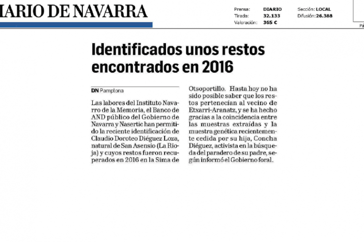 Noticia en la edición impresa del Diario de Navarra