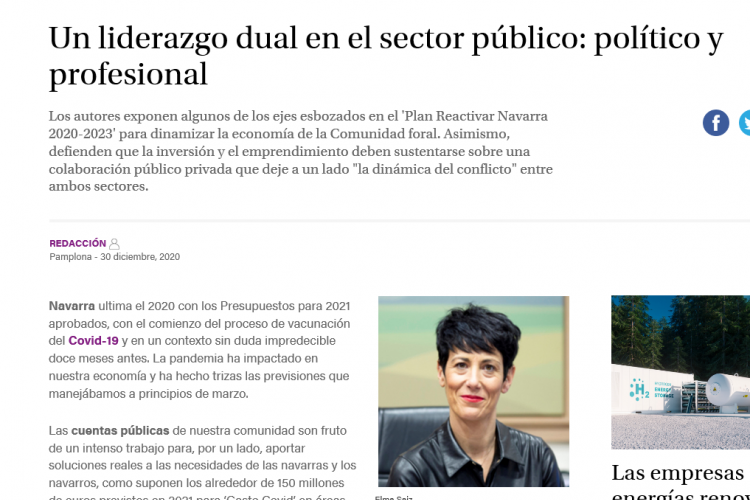 Noticia en la edición digital de Navarra Capital