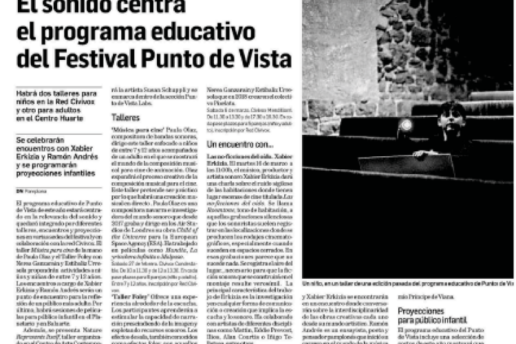 Fotografía del pantallazo de la noticia en la edición impresa del Diario de Navarra
