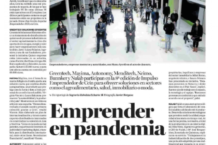 Fotografía del pantallazado de la noticia en la edición impresa del Diario de Noticias