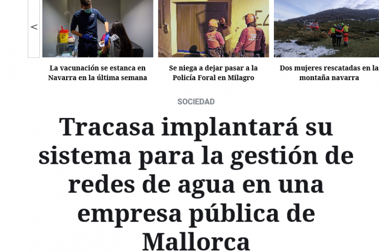 Fotografía del pantallazo de la noticia en la edición digital de Navarra.com