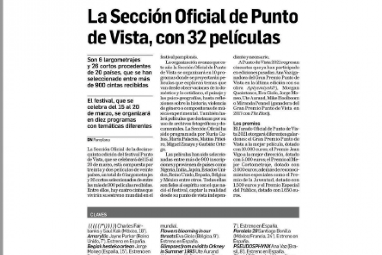 Pantallazo de la noticia en la edición impresa del Diario de Navarra