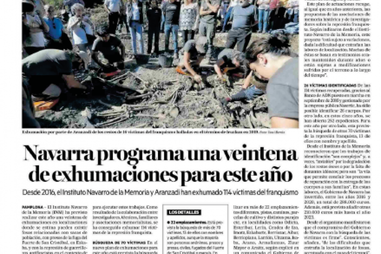 Fotografía del pantallazo de la noticia en la edición impresa del Diario de Noticias