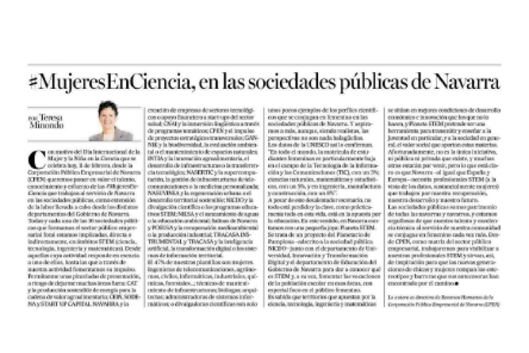 Fotografía del pantallazo de la noticia en la edición impresa del Diario de Noticias