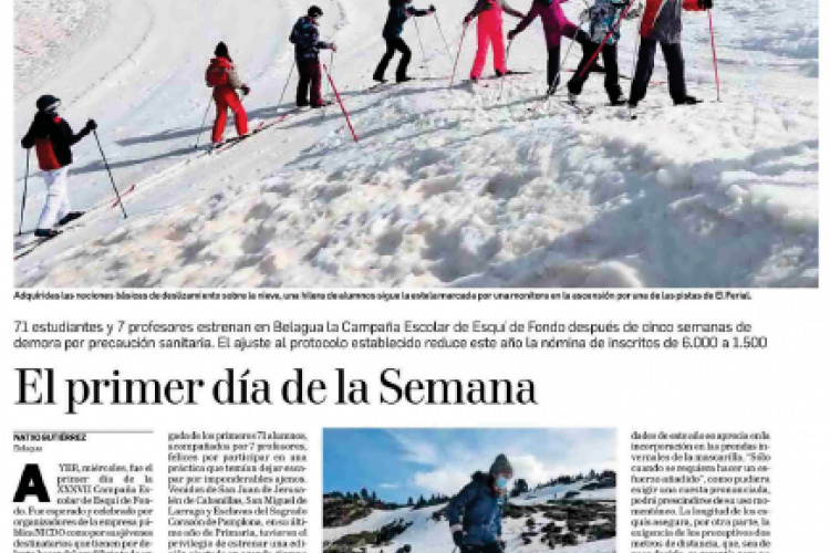 Fotografía del pantallazo de la noticia en la edición impresa del Diario de Navarra