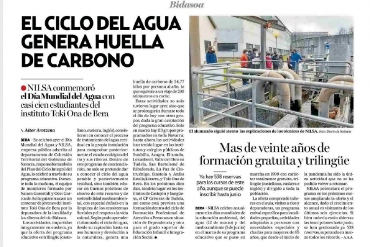 Fotografía del pantallazo de la noticia en la edición impresa del Diario de Noticias 